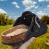 BULLIANT Women Clogs-Fleece-Lined Suede Mules Slippers Nurse Shoes Unisex-Memory Foam Arch Support Cork-Footbed(Black6259)