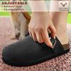 BULLIANT Women Clogs-Fleece-Lined Suede Mules Slippers Nurse Shoes Unisex-Memory Foam Arch Support Cork-Footbed(Black6531)