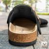 BULLIANT Women Clogs-Fleece-Lined Suede Mules Slippers Nurse Shoes Unisex-Memory Foam Arch Support Cork-Footbed(Black6531)