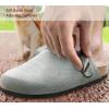 BULLIANT Women Clogs-Fleece-Lined Suede Mules Slippers Nurse Shoes Unisex-Memory Foam Arch Support Cork-Footbed(Cambridge Blue6261)
