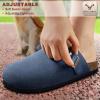 BULLIANT Women Clogs-Fleece-Lined Suede Mules Slippers Nurse Shoes Unisex-Memory Foam Arch Support Cork-Footbed(Cambridge Blue6532)