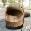 BULLIANT Women Clogs-Fleece-Lined Suede Mules Slippers Nurse Shoes Unisex-Memory Foam Arch Support Cork-Footbed(Camel7562)