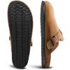 BULLIANT Women Clogs-Fleece-Lined Suede Mules Slippers Nurse Shoes Unisex-Memory Foam Arch Support Cork-Footbed(Light Brown4169)