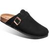 BULLIANT Clogs Slippers Sandals Nurse Work Shoes Men Women,Fleece-Lined Upper+Memory FOAD Cushioned Cork-Footbed(Black4136)