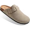 BULLIANT Clogs Slippers Sandals Nurse Work Shoes Men Women,Fleece-Lined Upper+Memory FOAD Cushioned Cork-Footbed(Camel3401)