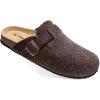BULLIANT Clogs Slippers Sandals Nurse Work Shoes Men Women,Fleece-Lined Upper+Memory FOAD Cushioned Cork-Footbed(Deep Brown4464)