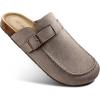 BULLIANT Clogs Slippers Sandals Nurse Work Shoes Men Women,Fleece-Lined Upper+Memory FOAD Cushioned Cork-Footbed(Leafless Tree8061)