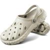 BULLIANT Men Clogs,Comfortable Mules Sandals for Men Women Cushioned Footbed Arch Support-EVA Ligthweight(Beige8098)