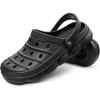 BULLIANT Men Clogs,Comfortable Mules Sandals for Men Women Cushioned Footbed Arch Support-EVA Ligthweight(Black3741)