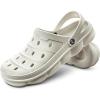 BULLIANT Men Clogs,Comfortable Mules Sandals for Men Women Cushioned Footbed Arch Support-EVA Ligthweight(Creamy White3740)