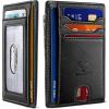 BULLIANT Men Wallet,Slim Leather Wallet Money Clip Card Hodler For Men Gift 8 Cards RFID Blocking(Black1395)