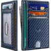 BULLIANT Men Wallet,Slim Leather Wallet Money Clip Card Hodler For Men Gift 8 Cards RFID Blocking(Blue1307)