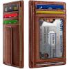 BULLIANT Men Wallet,Slim Leather Wallet Money Clip Card Hodler For Men Gift 8 Cards RFID Blocking(Brick Brown7490)