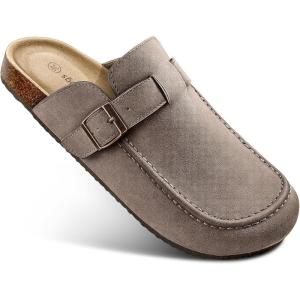 BULLIANT Clogs Slippers Sandals Nurse Work Shoes Men Women,Fleece-Lined Upper+Memory FOAD Cushioned Cork-Footbed(Leafless Tree8061)