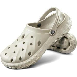 BULLIANT Men Clogs,Comfortable Mules Sandals for Men Women Cushioned Footbed Arch Support-EVA Ligthweight(Beige8098)