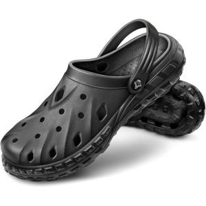 BULLIANT Men Clogs,Comfortable Mules Sandals for Men Women Cushioned Footbed Arch Support-EVA Ligthweight(Black6549)