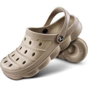 BULLIANT Men Clogs,Comfortable Mules Sandals for Men Women Cushioned Footbed Arch Support-EVA Ligthweight(Camel7953)