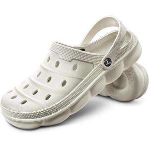 BULLIANT Men Clogs,Comfortable Mules Sandals for Men Women Cushioned Footbed Arch Support-EVA Ligthweight(Creamy White3740)