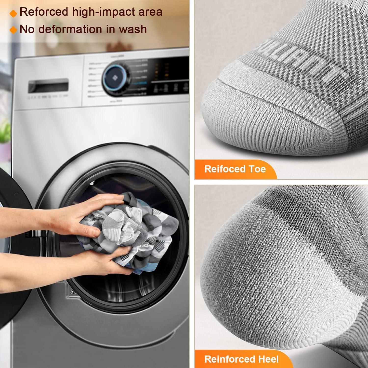 image:imageBULLIANT Socks For Women 6PairsWomens Athletic Ankle Socks No Show Cushioned for Walking RunningCompression Arch Support6 Pairslight Gray1847