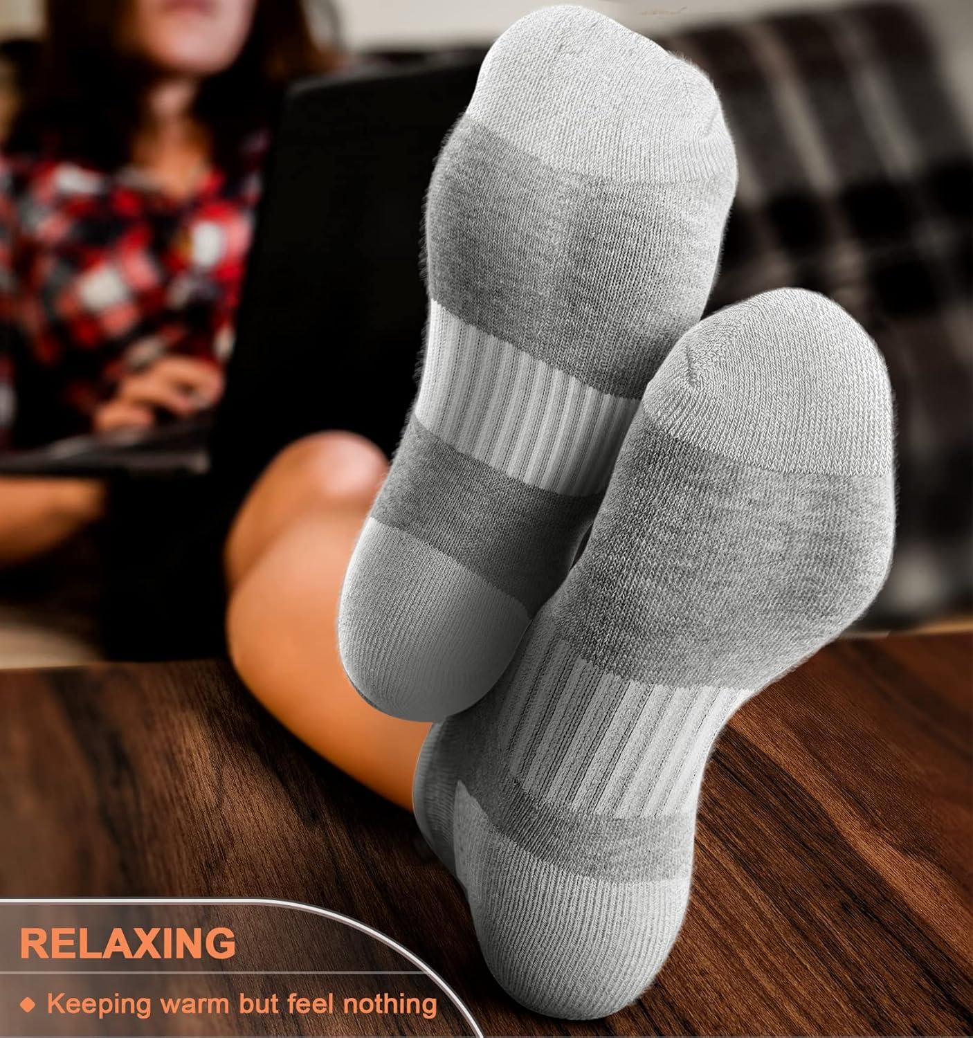 image:imageBULLIANT Socks For Women 6PairsWomens Athletic Ankle Socks No Show Cushioned for Walking RunningCompression Arch Support6 Pairslight Gray1847