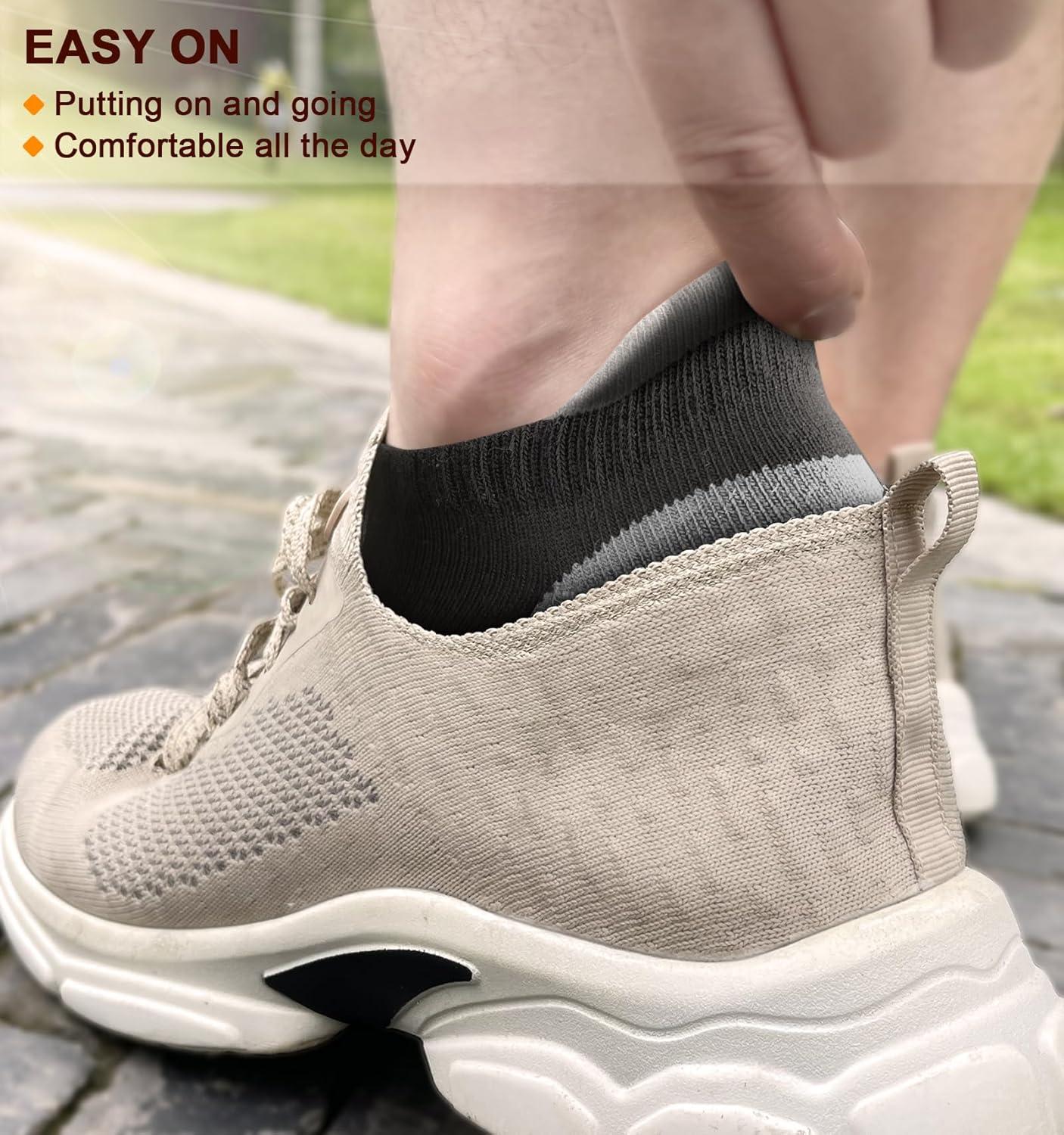 image:imageBULLIANT Socks For Women 6PairsWomens Athletic Ankle Socks No Show Cushioned for Walking RunningCompression Arch Support6pairsblackDark Gray2985