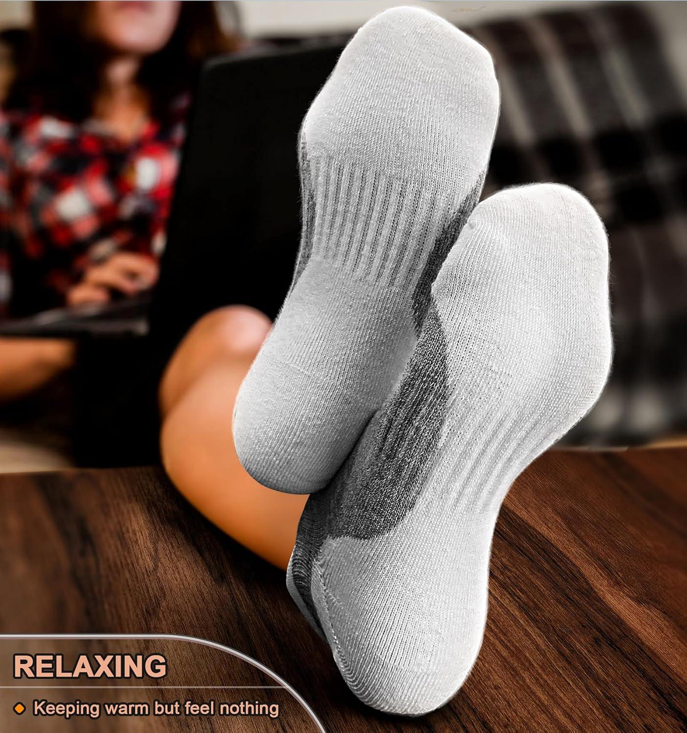 image:imageBULLIANT Socks For Women 6PairsWomens Athletic Ankle Socks No Show Cushioned for Walking RunningCompression Arch Support6pairsgray Heather Rose Red2989