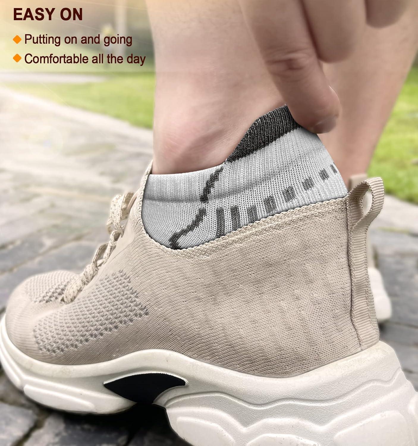 image:imageBULLIANT Socks For Women 6PairsWomens Athletic Ankle Socks No Show Cushioned for Walking RunningCompression Arch Support6pairswhite 2572