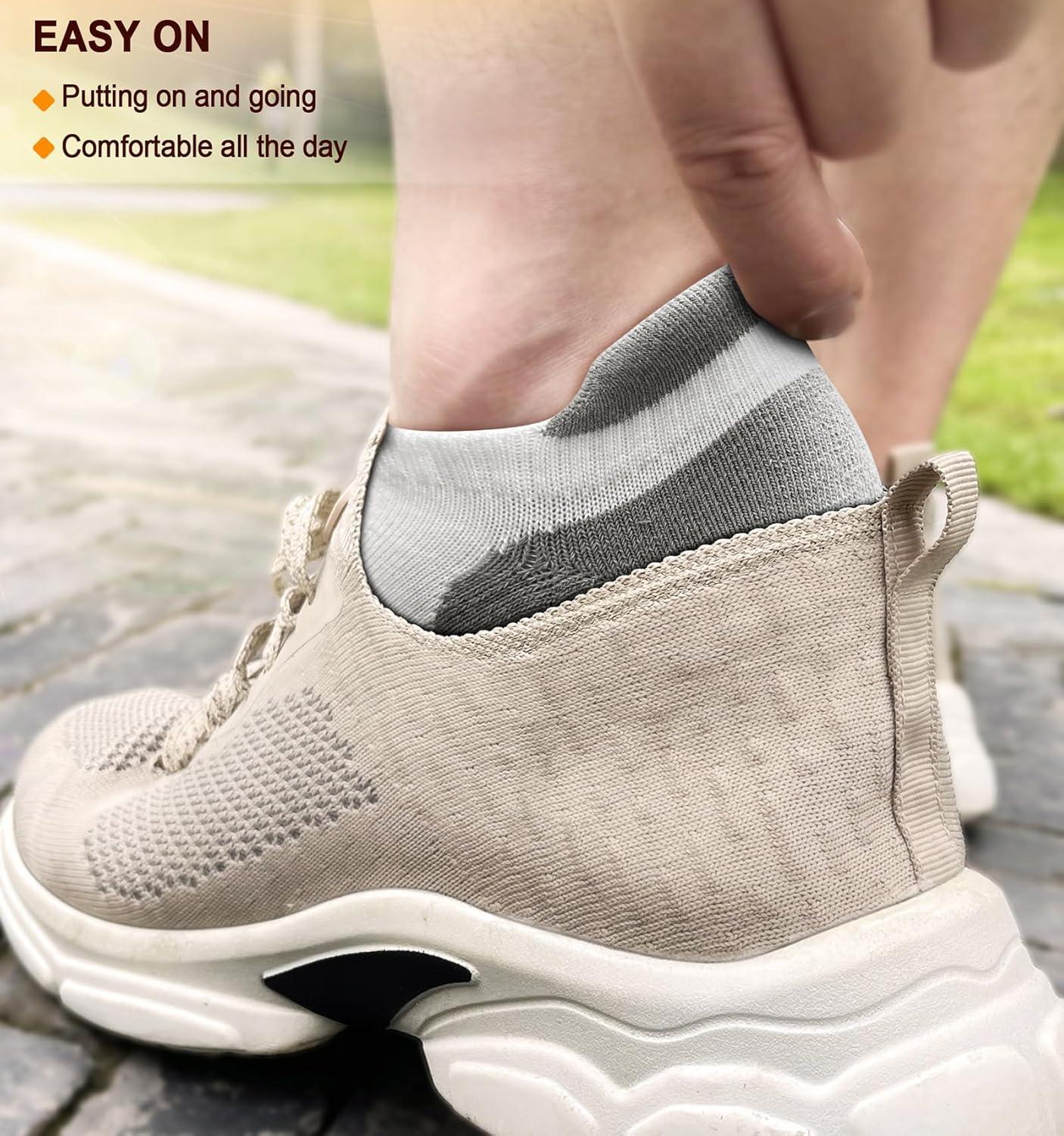 image:imageBULLIANT Socks For Women 6PairsWomens Athletic Ankle Socks No Show Cushioned for Walking RunningCompression Arch Support6pairswhite Orange Yellow2983