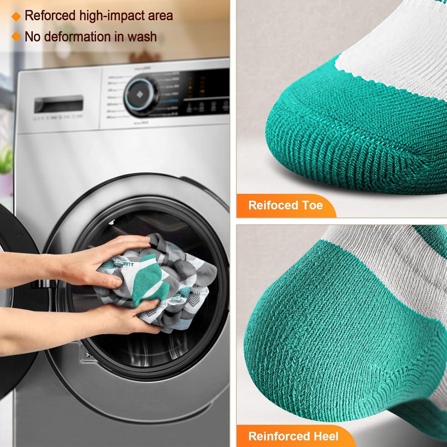 image:imageBULLIANT Socks For Women 6PairsWomens Athletic Ankle Socks No Show Cushioned for Walking RunningCompression Arch Support6pairswhite2085