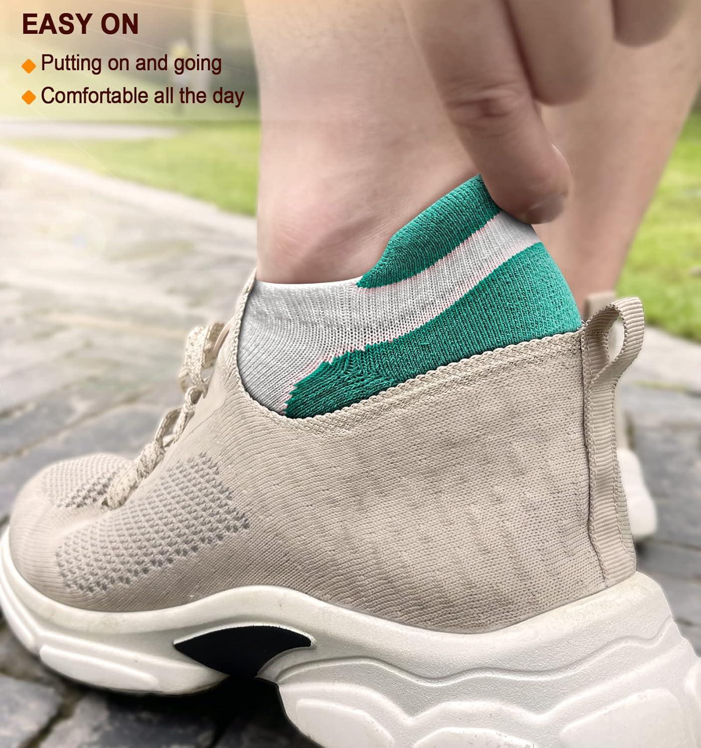 image:imageBULLIANT Socks For Women 6PairsWomens Athletic Ankle Socks No Show Cushioned for Walking RunningCompression Arch Support6pairswhite2085