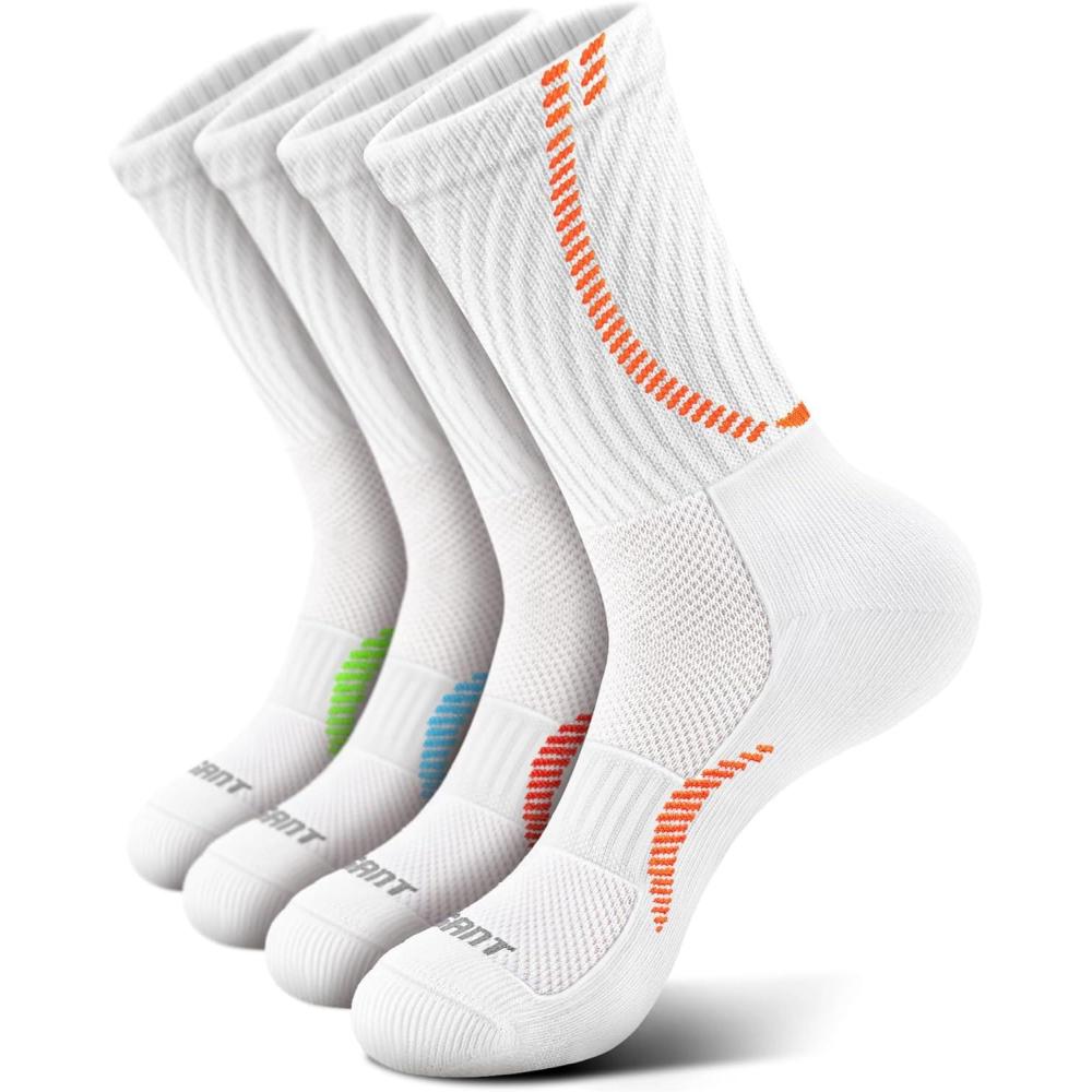 image:imageBULLIANT Boys Socks Compression Athletic Crew Socks Cushioned Running Arch Support 4 Pairs for 412 Years4pairswhite8443