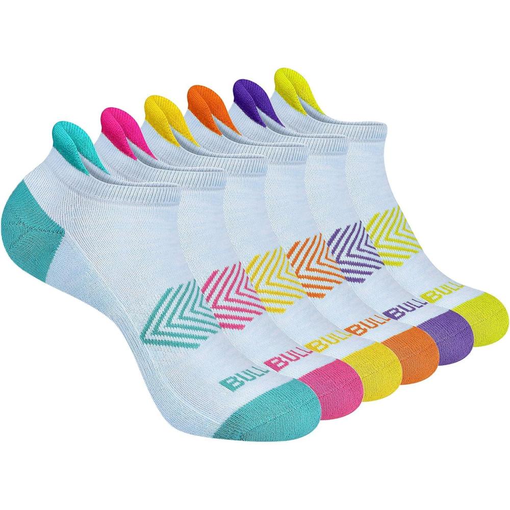 image:imageBULLIANT Socks For Women 6PairsWomens Athletic Ankle Socks No Show Cushioned for Walking RunningCompression Arch Support6 Pairsblue 2080