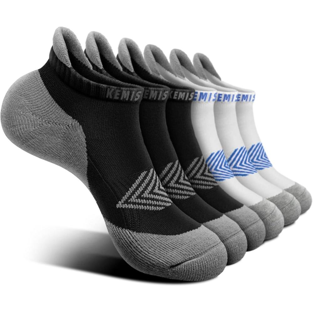 image:imageBULLIANT Socks For Women 6PairsWomens Athletic Ankle Socks No Show Cushioned for Walking RunningCompression Arch Support6pairsblackWhite4777