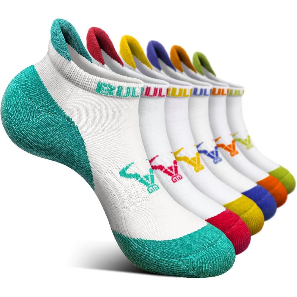 image:imageBULLIANT Socks For Women 6PairsWomens Athletic Ankle Socks No Show Cushioned for Walking RunningCompression Arch Support6pairswhite2085