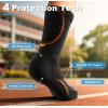 BULLIANT Boys Socks Compression Athletic Crew Socks Cushioned Running Arch Support 4 Pairs for 4-12 Years(4pairs-black8442)