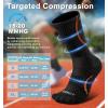 BULLIANT Boys Socks Compression Athletic Crew Socks Cushioned Running Arch Support 4 Pairs for 4-12 Years(4pairs-black8442)
