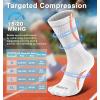 BULLIANT Boys Socks Compression Athletic Crew Socks Cushioned Running Arch Support 4 Pairs for 4-12 Years(4pairs-white8443)