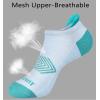 BULLIANT Socks For Women 6Pairs-Womens Athletic Ankle Socks No Show Cushioned for Walking Running-Compression Arch Support(6 Pairs-blue 2080)