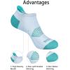 BULLIANT Socks For Women 6Pairs-Womens Athletic Ankle Socks No Show Cushioned for Walking Running-Compression Arch Support(6 Pairs-blue 2080)