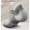 BULLIANT Socks For Women 6Pairs-Womens Athletic Ankle Socks No Show Cushioned for Walking Running-Compression Arch Support(6 Pairs-light Gray1847)