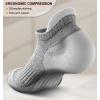 BULLIANT Socks For Women 6Pairs-Womens Athletic Ankle Socks No Show Cushioned for Walking Running-Compression Arch Support(6pairs-gray Heather /Rose Red2989)