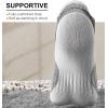 BULLIANT Socks For Women 6Pairs-Womens Athletic Ankle Socks No Show Cushioned for Walking Running-Compression Arch Support(6pairs-gray Heather /Rose Red2989)