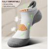 BULLIANT Socks For Women 6Pairs-Womens Athletic Ankle Socks No Show Cushioned for Walking Running-Compression Arch Support(6pairs-white /Orange Yellow2983)