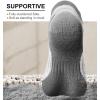 BULLIANT Socks For Women 6Pairs-Womens Athletic Ankle Socks No Show Cushioned for Walking Running-Compression Arch Support(6pairs-white /Rose Red2982)