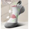 BULLIANT Socks For Women 6Pairs-Womens Athletic Ankle Socks No Show Cushioned for Walking Running-Compression Arch Support(6pairs-white /Rose Red2982)