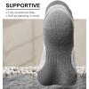 BULLIANT Socks For Women 6Pairs-Womens Athletic Ankle Socks No Show Cushioned for Walking Running-Compression Arch Support(6pairs-white/Dark Grey2294)