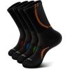 BULLIANT Boys Socks Compression Athletic Crew Socks Cushioned Running Arch Support 4 Pairs for 4-12 Years(4pairs-black8442)