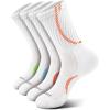 BULLIANT Boys Socks Compression Athletic Crew Socks Cushioned Running Arch Support 4 Pairs for 4-12 Years(4pairs-white8443)