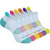 BULLIANT Socks For Women 6Pairs-Womens Athletic Ankle Socks No Show Cushioned for Walking Running-Compression Arch Support(6 Pairs-blue 2080)
