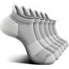 BULLIANT Socks For Women 6Pairs-Womens Athletic Ankle Socks No Show Cushioned for Walking Running-Compression Arch Support(6 Pairs-light Gray1847)